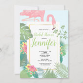 Roze Vrijgezellenfeest van de Palmboom van Flaming Kaart (Voorkant)