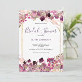 Roze Vrijgezellenfeest van de Waterverf van wilde  Kaart (Staand voorkant)