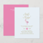 Roze Vrijgezellenfeest van Flamingo per post of br (Voorkant / Achterkant)