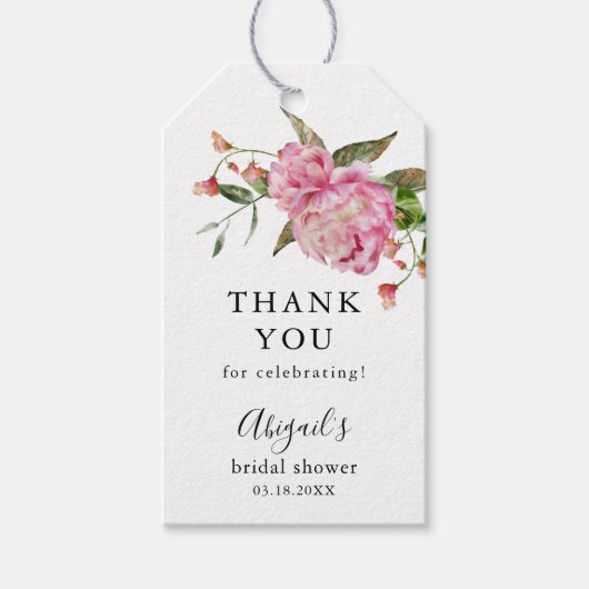 Roze Vrijgezellenfeest van Floral Cadeaulabel (Voorkant)