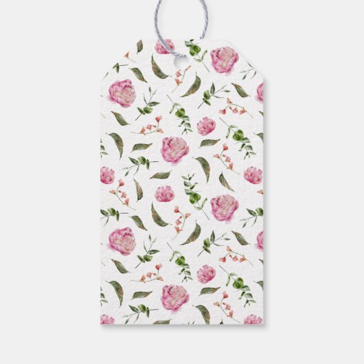 Roze Vrijgezellenfeest van Floral Cadeaulabel (Achterkant)