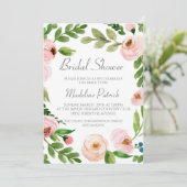 Roze Vrijgezellenfeest van Floral Kaart (Staand voorkant)