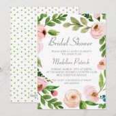 Roze Vrijgezellenfeest van Floral Kaart (Voorkant / Achterkant)