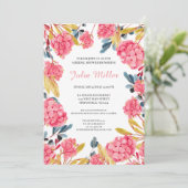 Roze Vrijgezellenfeest van Floral Kaart (Staand voorkant)