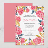 Roze Vrijgezellenfeest van Floral Kaart (Voorkant / Achterkant)