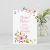 Roze Vrijgezellenfeest van Floral Kaart (Staand voorkant)