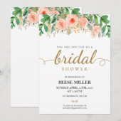 Roze Vrijgezellenfeest van Floral Kaart (Voorkant / Achterkant)