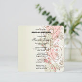 Roze Vrijgezellenfeest van Floral Kaart (Staand voorkant)