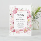 Roze Vrijgezellenfeest van Floral Kaart (Staand voorkant)