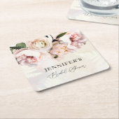 Roze Vrijgezellenfeest van Floral Kartonnen Onderzetters (Schuin)