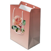 Roze Vrijgezellenfeest van Floral Medium Cadeauzakje (Achterkant Gekanteld)