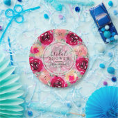 Roze Vrijgezellenfeest van Floral Papieren Bordje (Feest)