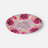 Roze Vrijgezellenfeest van Floral Papieren Bordje (Gekanteld)