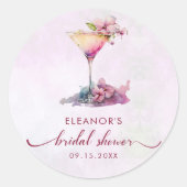 Roze Vrijgezellenfeest van Floral Ronde Sticker (Voorkant)