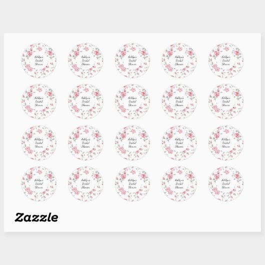 Roze Vrijgezellenfeest van Floral Ronde Sticker (Vel)