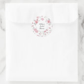 Roze Vrijgezellenfeest van Floral Ronde Sticker (Tas)