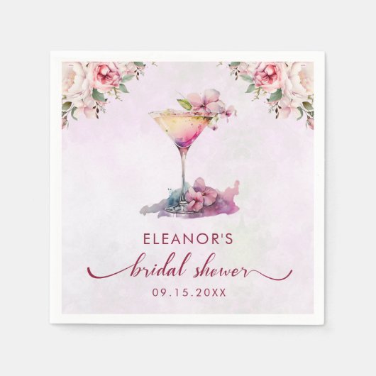 Roze Vrijgezellenfeest van Floral Servet (Voorkant)