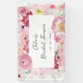 Roze Vrijgezellenfeest van Floral Spandoek (Verticaal)