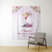 Roze Vrijgezellenfeest van Floral Wandkleed (In situ)