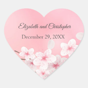 Roze Vrijgezellenfeest van Floral Wedding Hart Sticker