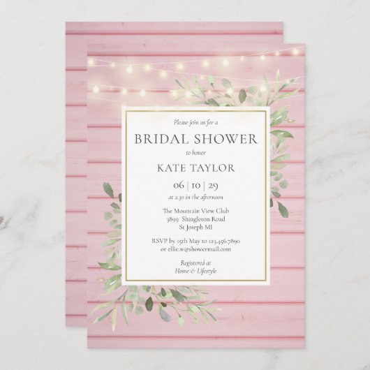 Roze Vrijgezellenfeest van het Koord van het Hout  Kaart (Voorkant / Achterkant)