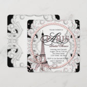 Roze Vrijgezellenfeest van Parijs Kaart (Voorkant / Achterkant)