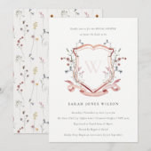 Roze Vrijgezellenfeest voor bloemmonogram bloem Kaart (Voorkant / Achterkant)