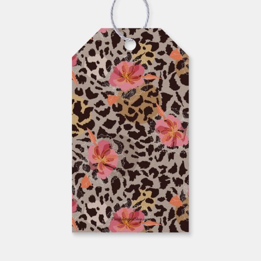 Roze Vrijgezellenfeest voor het afdrukken van Flor Cadeaulabel (Achterkant)