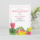 Roze Vrijgezellenfeest Watermeloen Picnic Kaart (Staand voorkant)