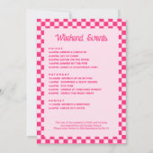 Roze vrijgezellenfeest weekendfeest kaart (Achterkant)