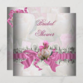 Roze Vrijgezellenfeest White Lace Garter Kaart (Voorkant / Achterkant)