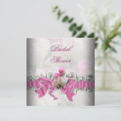 Roze Vrijgezellenfeest White Lace Garter Kaart (Staand voorkant)