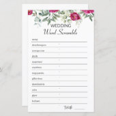 Roze Vrijgezellenfeest Word Scramble spel (Voorkant / Achterkant)