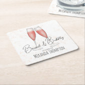 Roze Vrijgezellenfeesten brunch en bubbels Kartonnen Onderzetters (Schuin)