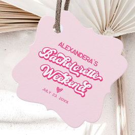 Roze vrijgezellenfeestje bedankjes labels