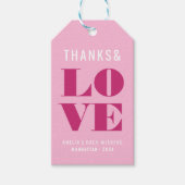 Roze vrijgezellenweekend cadeaulabel (Voorkant)