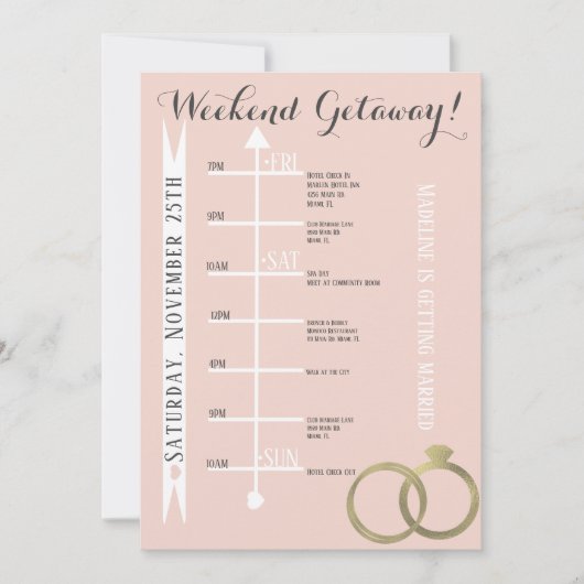 Roze vrijgezellenweekend Foil Ring- Grijs Kaart (Voorkant)