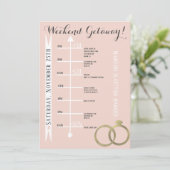 Roze vrijgezellenweekend-uitstap folie ring- grijs kaart (Staand voorkant)