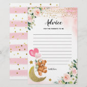 Roze vroege Baby shower advies voor ouderenspelen (Voorkant / Achterkant)