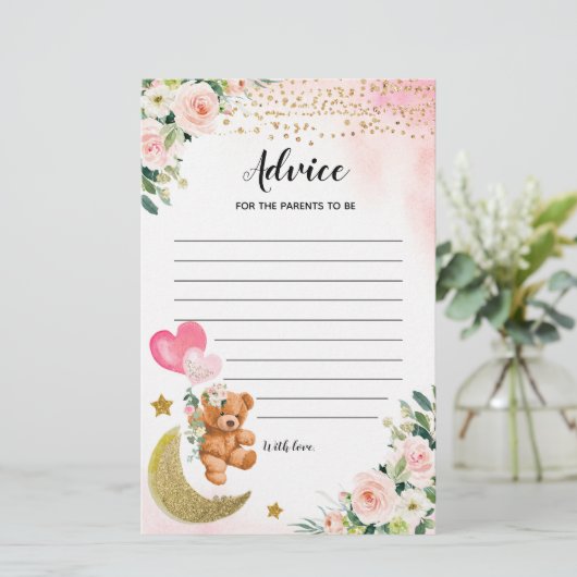 Roze vroege Baby shower advies voor ouderenspelen (Staand voorkant)