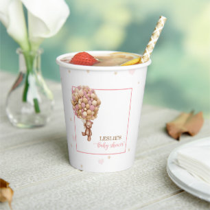 Roze vroege Baby shower bekerpapier - Aangepast Papieren Bekers