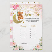 Roze vroege Baby shower hoe oud de ouders waren (Voorkant / Achterkant)