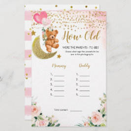 Roze vroege Baby shower hoe oud de ouders waren