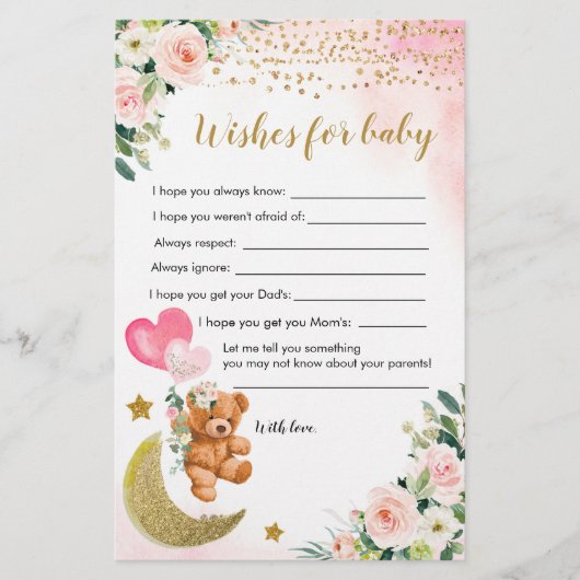 Roze vroege Baby shower wil Baby (Voorkant)