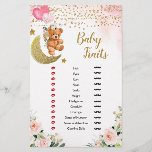 Roze vroege Baby Traits Shower (Voorkant)