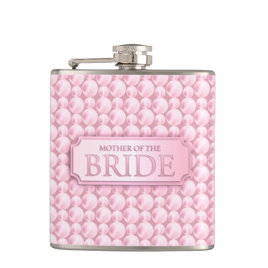Roze vroege moeder van de bruidbruidskolf heupfles (Voorkant)