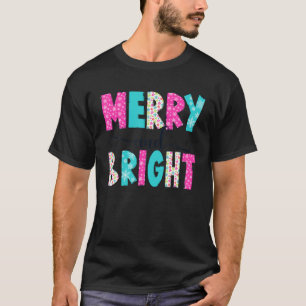 Roze Vrolijk En Helder Kerst Schattige Familie Xma T-shirt