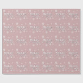 Roze Vrolijk en Heldere Sneeuwvlokken Kerstmis Cadeaupapier (Vlak)