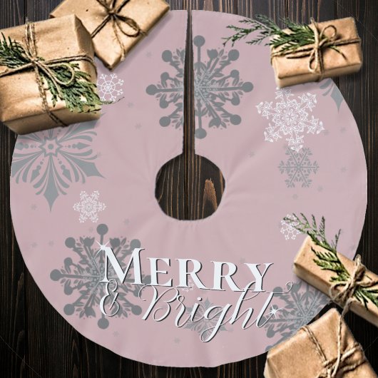 Roze Vrolijk en Heldere Sneeuwvlokken Kerstmis Kerstboom Rok