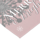 Roze Vrolijk en Heldere Sneeuwvlokken Kerstmis Medium Tafelloper (Hoek)